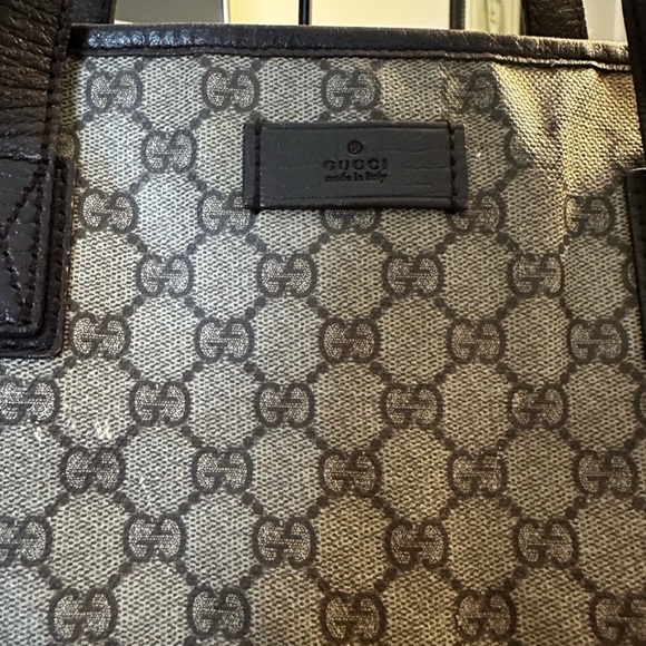 324. Gucci Black & Gray Coated Canvas Tote - Picture 2 of 15